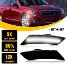 For 2013 2014 Cadillac ATS & 2017-2024 XT5 Smoke Front Bumper Side Marker Lights