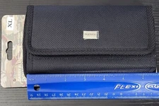 XL RUGGED CELL PHONE HORIZONTAL POUCH WITH METAL CLIP AND BELT LOOP HOLSTER