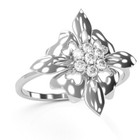 Classy Diamond Encrusted Cocktail Ring In 14k White Gold — photo 5