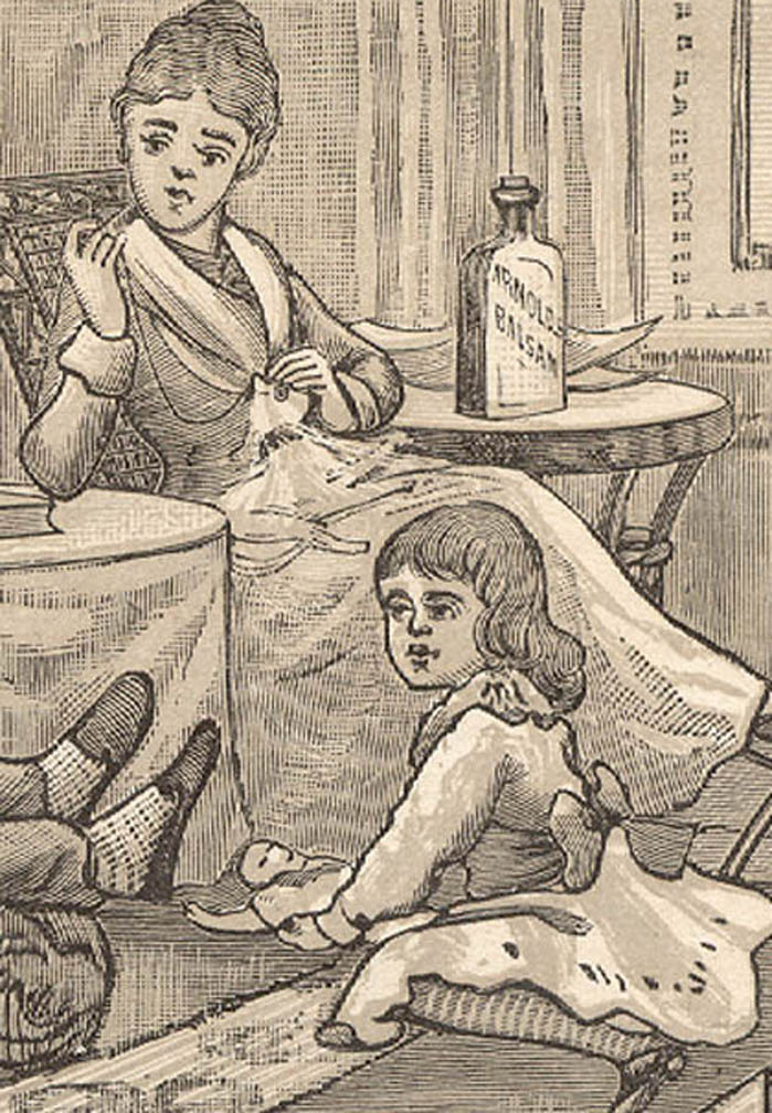 1880's DR SETH ARNOLD'S BALSAM ADV PUZZLE TRADE CARD, (2 CATS