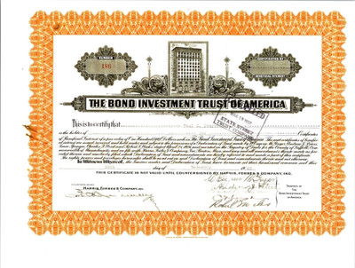 THE BOND INVESTMENT TRUST OF AMERICA.....1928 CERTIFICATE OF BENEFICIAL INTEREST