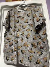 Tafford Women  s Scrub Top 2XL Christmas