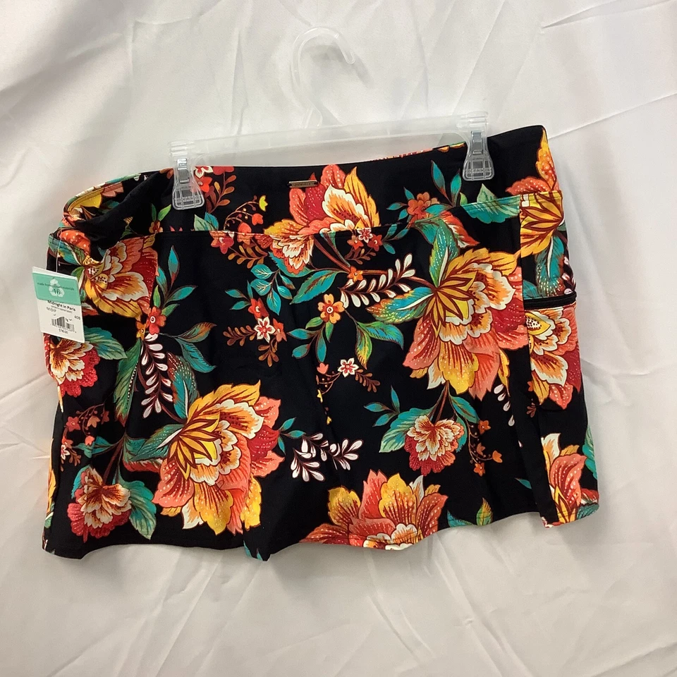 Sunsets Womens Swim Skirt Multicolor Floral Elastic Waist Pull On Size 16 - Image 3 of 4