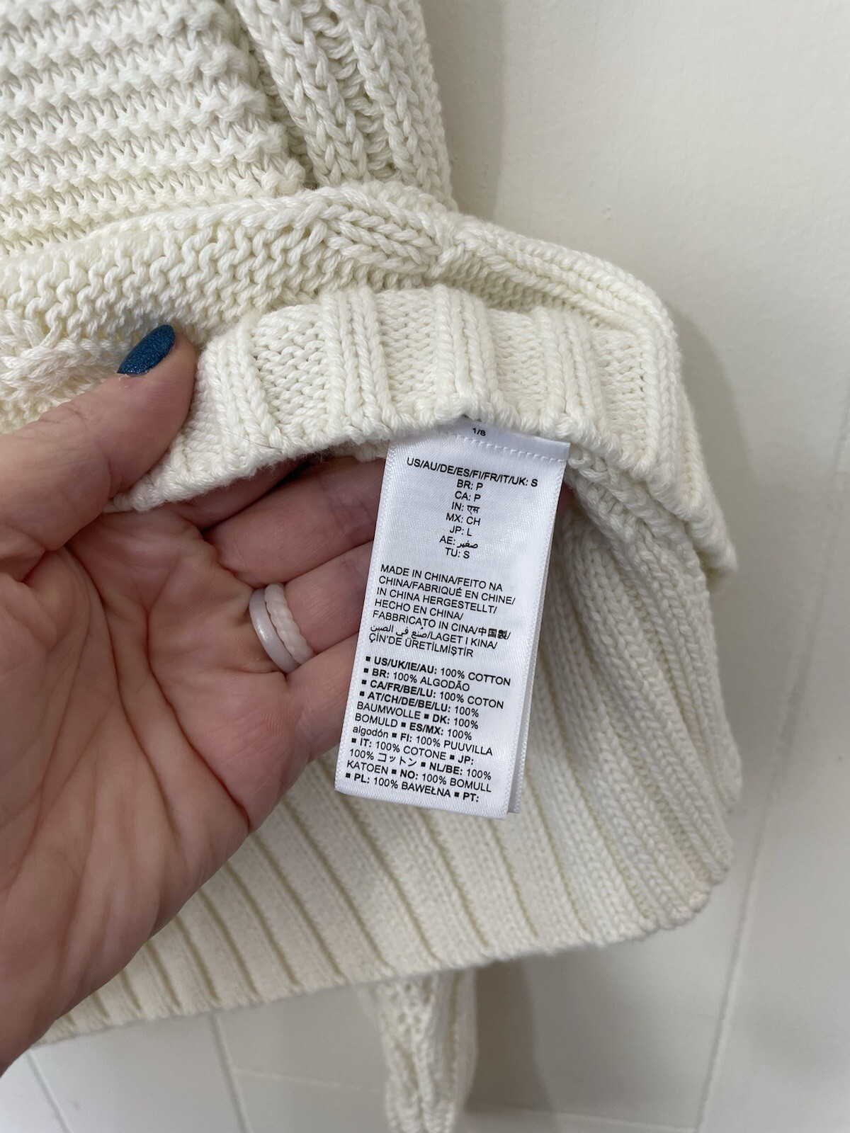 Amazon Essentials Cable Knit Sweater Ivory Cotton… - image 8