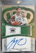 #/199 Jayson Tatum 2017-18 Panini Crown Rookie Jersey Auto RC #23