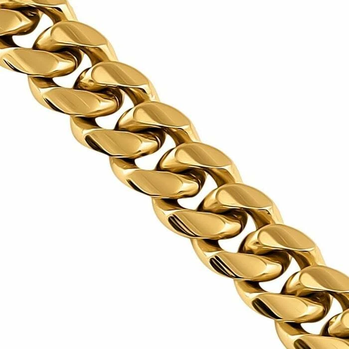 Cadenas de Titanium ® Chapada en Oro 14K Para Hombre Cadena Cubana Joyería 10 MM - Image 2 of 4