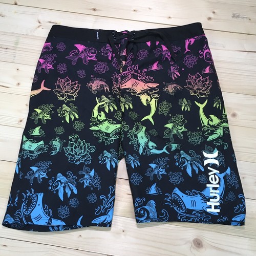 Hurley Koi Fish Board Shorts Boy's Size 20 Waist 32 Surf Swim Trunks 4063-062 - Picture 2 of 12