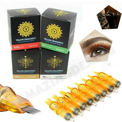 20x Sterile Disposable Tattoo Needle Cartridges Round Liners Shaders RL M1 RS RM