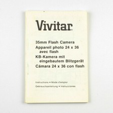 Vivitar 35mm Flash Camera Manual - Instruction Booklet