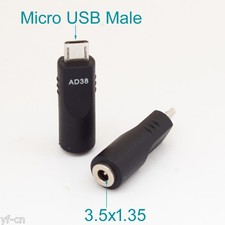 50pcs DC Power Supply 3.5x1.35mm Female to Micro 5pin USB Male Adapter Converter
