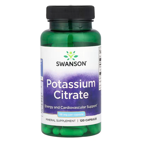 Citrato de Potasio Swanson 99mg 120 Cápsulas Energía Apoyo Cardiovascular EE. UU. - Imagen 5 de 5