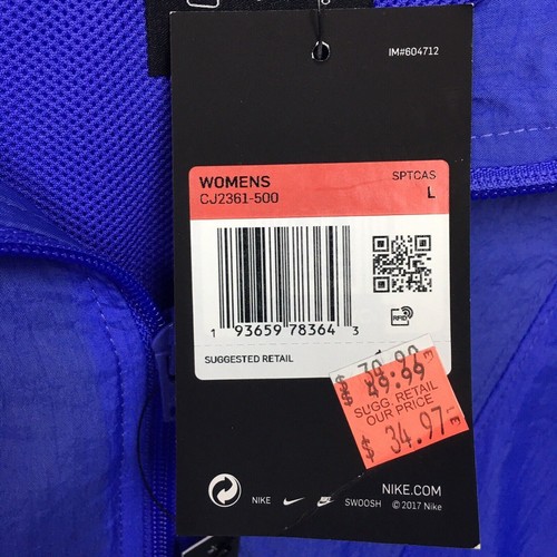Nike Sportswear Heritage Woven Jacket Women's Size L Large Pullover Coat #361 - Picture 3 of 5