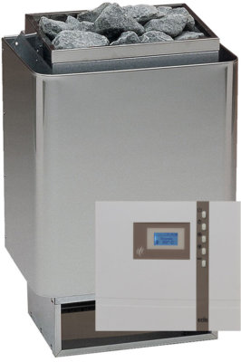 EOS Saunaofen SET 9kW Saunaofen mit Steuerung Econ D1 Saunasteine Leuchte Set
