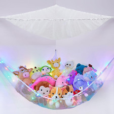 Basumee Stuffed Animals Net or Hammock with LED Light Hanging Toy Net Hammock fo