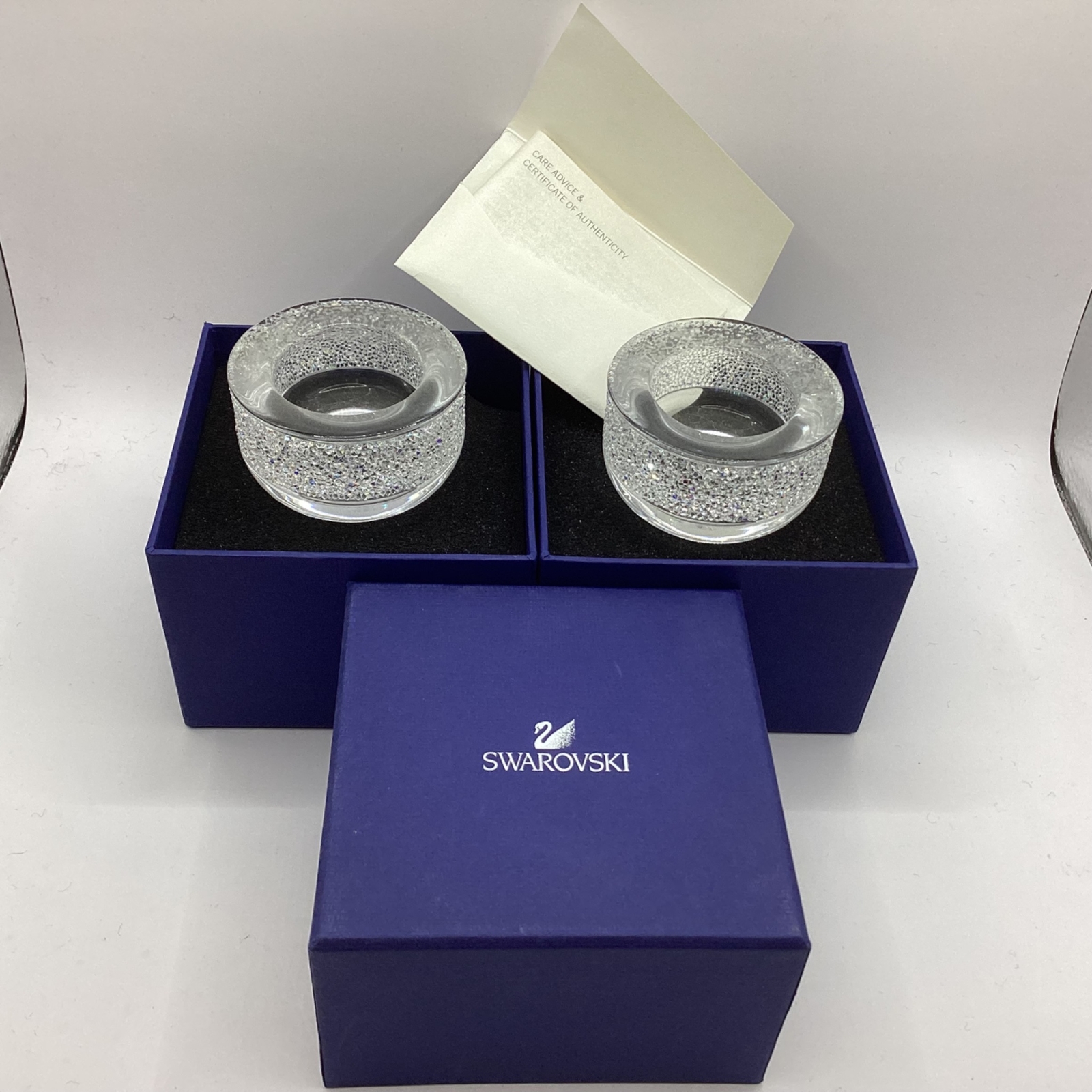 2x Swarovski Candle Holders In Boxes (C2) S539 eBay