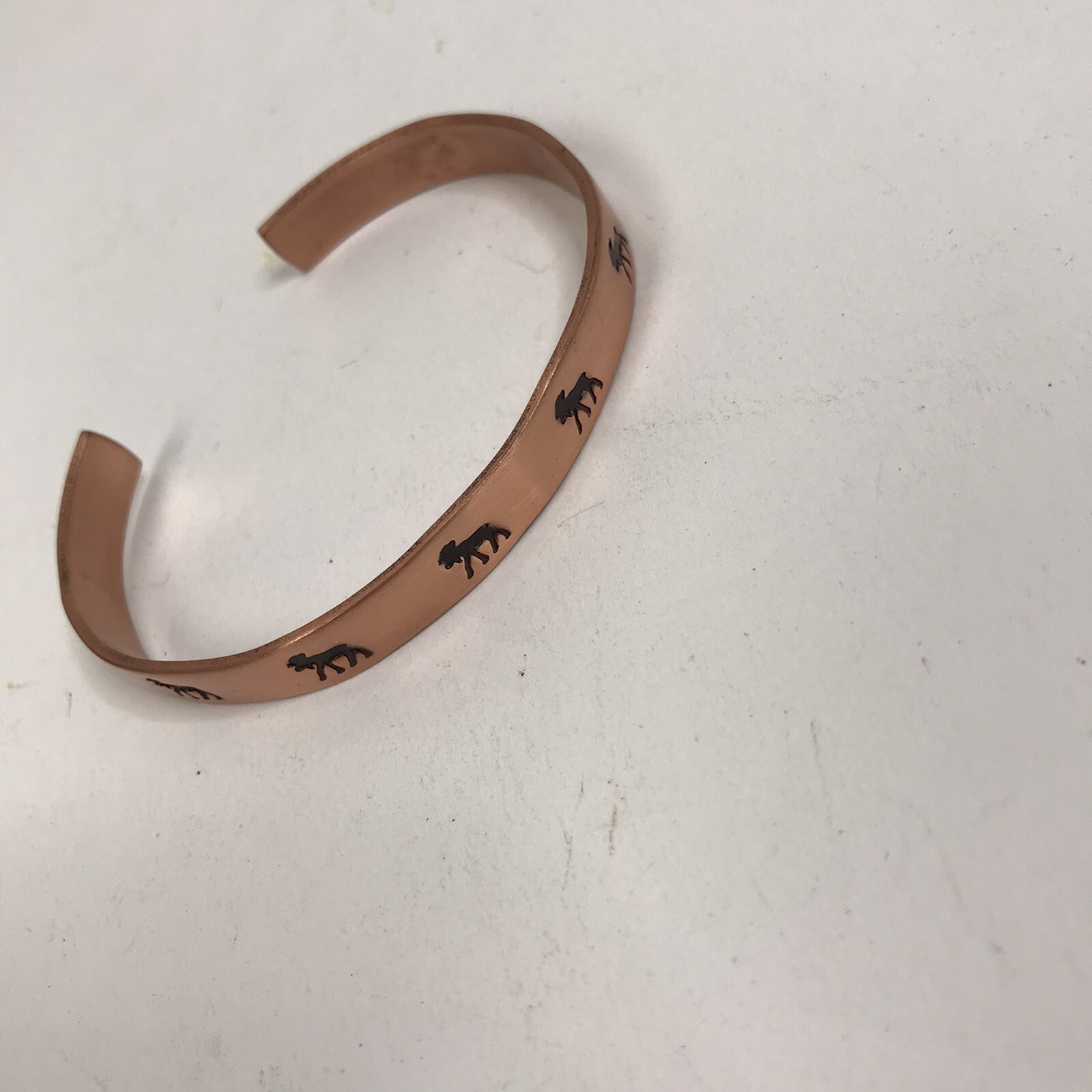 Handcrafted Bangle Elk Moose Solid Cooper Cuff Br… - image 5