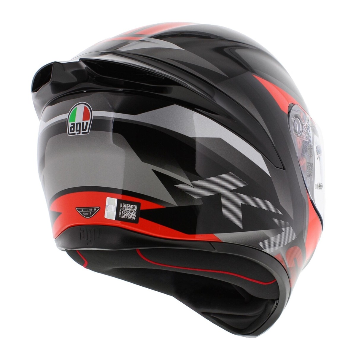 AGV K1-s ECE 22.06 Fastlap Gloss Black Grey Red Full Face