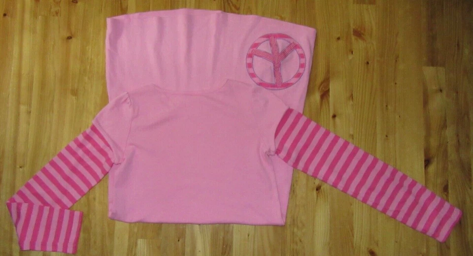 Vestido Camiseta Gymboree Meninas Rosa 12 L/S PullOver Peace Gola Redonda Ótimo Estado - Imagem 3 de 3