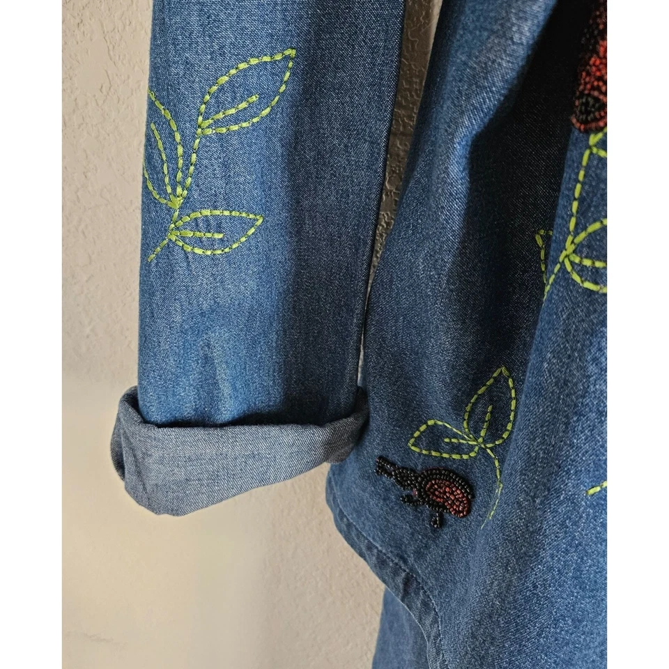 Quacker Factory Vintage Woman Size M Maxi Skirt Jacket Set Y2K 90's Lady Bugs - Image 4 of 4