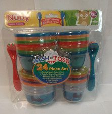 NUBY TODDLER TRAINING WASH OR TOSS 24 PC SET NIP