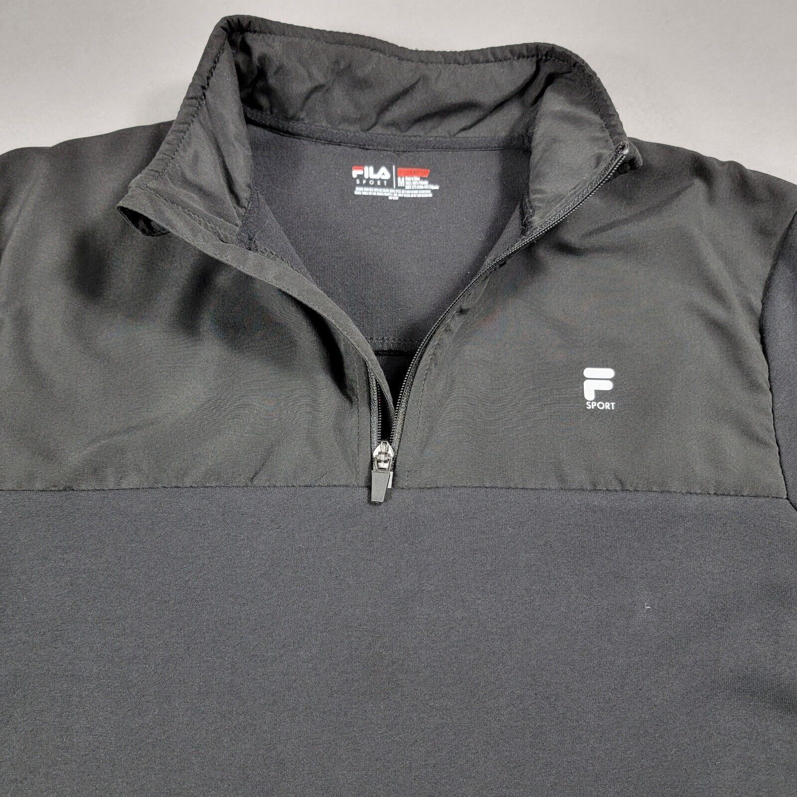 Fila Giacca Sportiva Outdoor Jogging 1 4 Zip Pista Pullover Uomo Taglia Media Nero