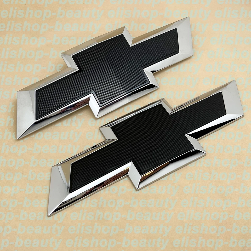 New Chrome Black Front & Tailgate Bowtie Emblem for 2016 - 2018 Silverado 1500 - Image 3 of 4