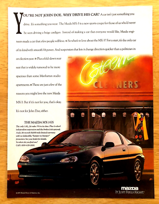 1992 MAZDA MX-3 SPORTS COUPE (PRECIDIA)—VINTAGE MAGAZINE PRINT