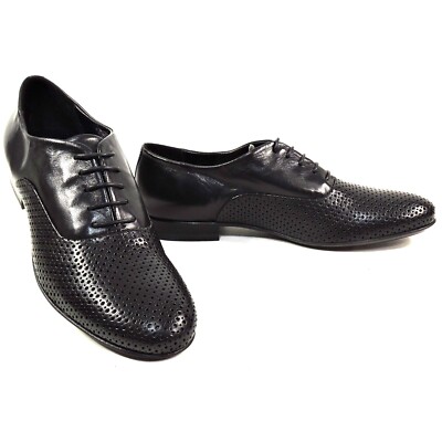 ALBERTO CICCIOLI   WOMEN'S BLACK SOFT LEATHER COMFORT SUMMER OXFORD, 37 EU