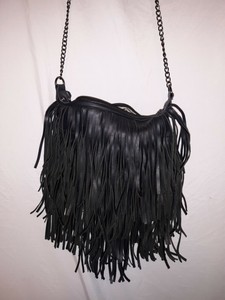 black fringe purse