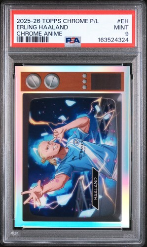 2025-2026 TOPPS CHROME PREMIER LEAGUE CHROME ANIME #EH ERLING HAALAND PSA 9