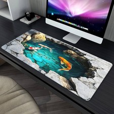 40 90cm 1pc 2Dflat illusion Pond koi Mousepad, Keyboard Gaming Accessories Mouse
