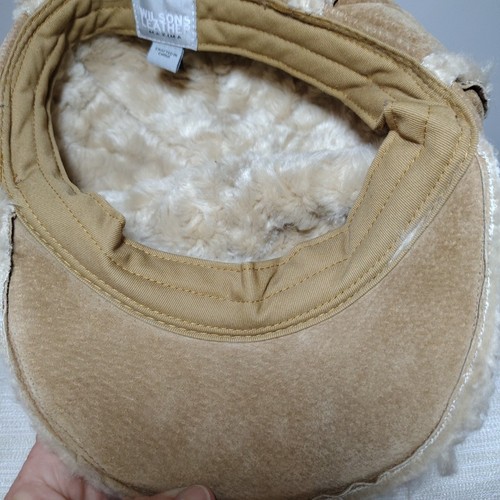 WILSONS Leather Newsboy Cabbie Hat Brown Suede Baggy Cap Lined One Size - Picture 7 of 11
