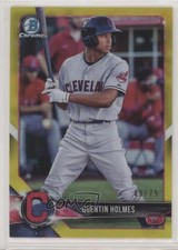 2018 Bowman Chrome Prospects Canary Yellow Refractor 49/75 Quentin Holmes 0d4