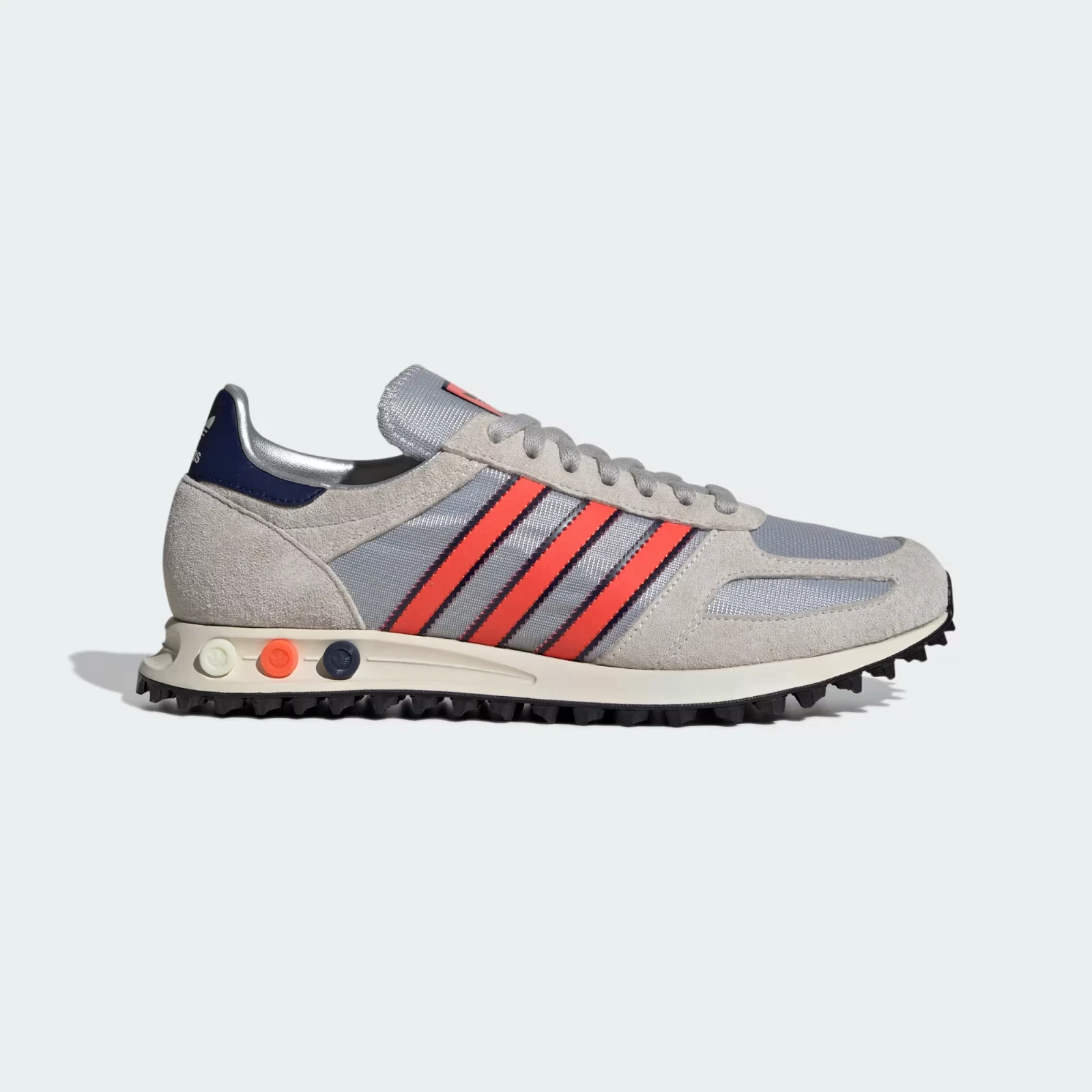 Adidas Men's Originals LA TRAINER OG SHOES in Silver Metallic/Dark Blue