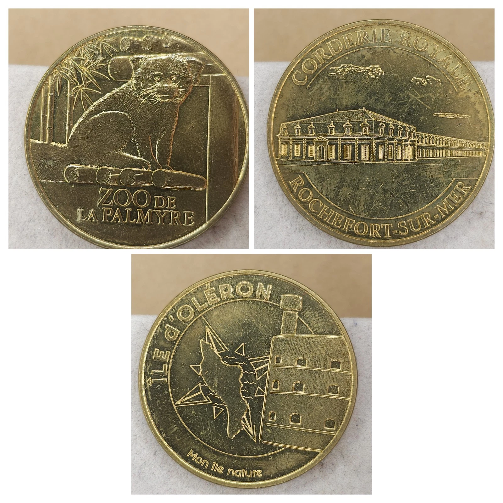 Charente-Maritime - Lot Jetons Touristiques Médailles Souvenirs Monnaie de Paris
