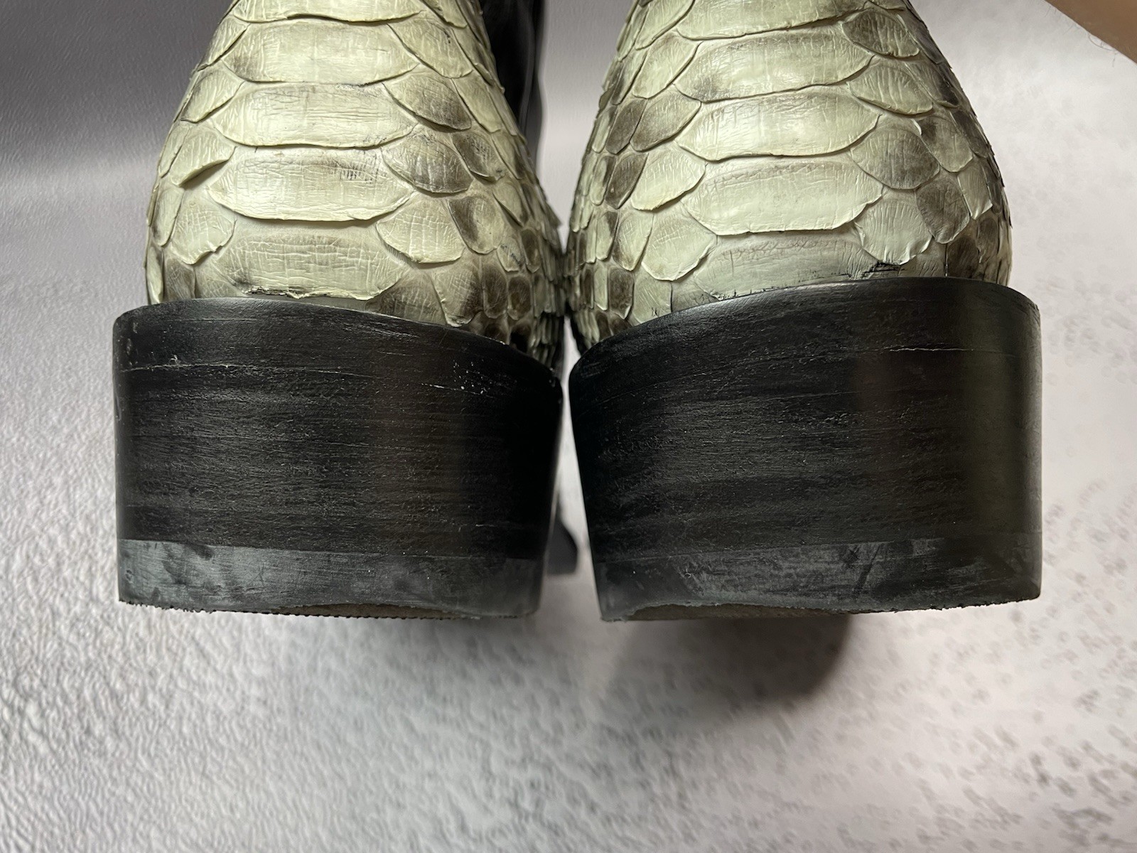 Freebird Men Black White Union Python Leather Boo… - image 12