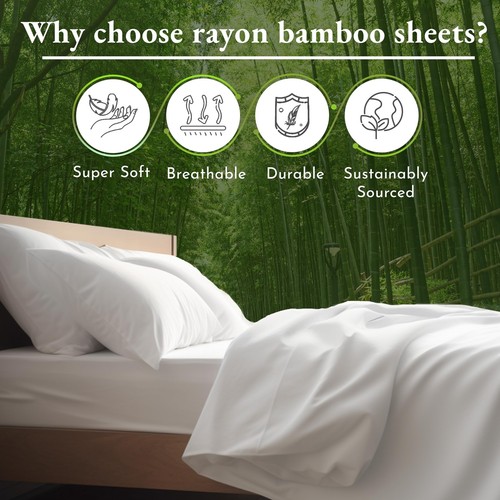 Rayon from Sheets Queen Size Bed Luxury Silk Sheets Cooling Sheets, Grey Beds... - Picture 3 of 7