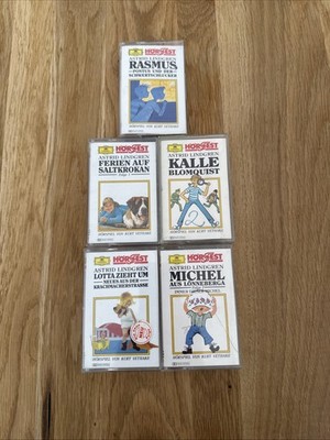 Hörfest 5-Kassetten-Sammlung   Astrid Lindgren Michel, Lotta, Rasmus, Kalle TOP