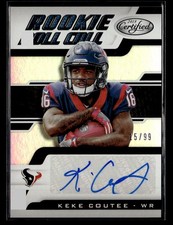 2018 Panini Certified Keke Coutee Rookie Roll Call Signatures #/99 auto card. rookie card picture