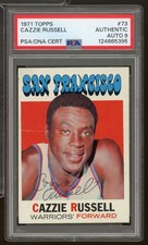 Cazzie Russell Card 1971-72 Topps Authetnic Auto #73 PSA/DNA Cert 9