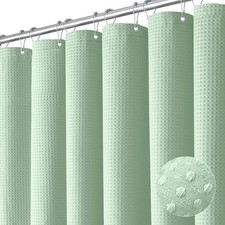 Plain Waffle Waterproof Shower Curtain Mildew-proof Bathroom Partition Curtain