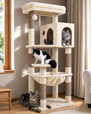 Globlazer Cat Tree Tower with Scratching Post for Indoor Cats, 53inch Tall Plush