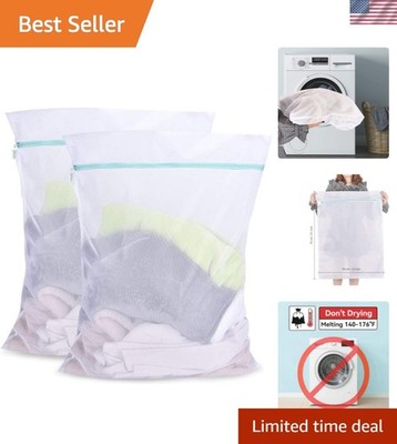 Mesh Laundry Bag for Delicates 2 Pack Garment Wash Bag 24 x 32 inch Zippered ...