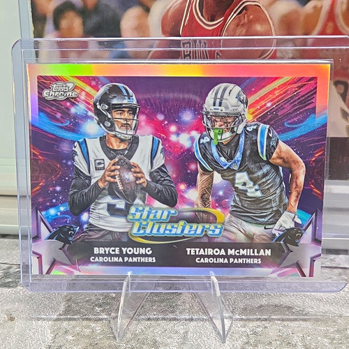 Topps 2025 Cosmic Chrome Star Clusters Bryce Young Tetairoa McMillan #SC-6