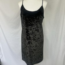 Victoria  s Secret Women  s Crushed Velvet Black Sleep Dress Nightgown Slip M/L