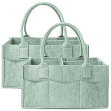 2 Pack Diaper Caddy Organizer - Portable Baby Caddy Organizer with Handle, Nu...