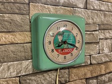 VTG GE TEXACO OIL MAN-OLD GAS STATION ADVERTISING WALL CLOCK SIGN GLOBE