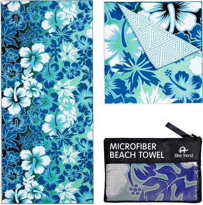 Elite Trend Microfiber Beach Towel for Adults with Bag - Extra Large 78x35 inch