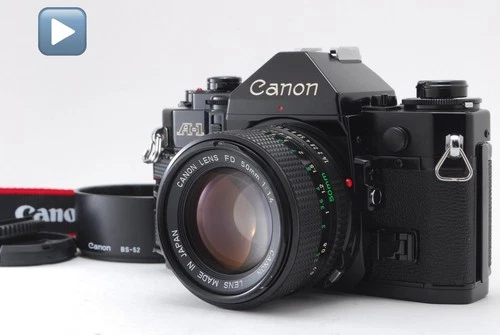 ▶️ Read [MINT] Canon A-1 Black 35mm SLR Film Camera New FD 50mm f1.4 Lens JAPAN