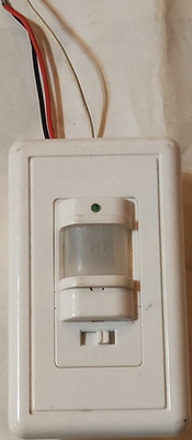 Hardwired PIR Infrared Motion Sensor, Indoor Only, 100-130V, White